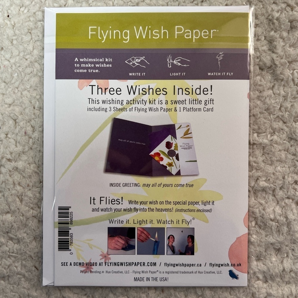 Flying Wish Paper "A Wish Is a Dream Ready to Bloom" Greeting Card Kit - Picture 2 of 6